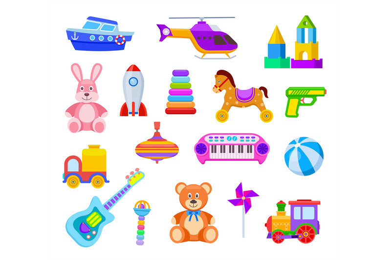 children-toys-guitar-and-car-train-and-whirligig-bear-and-hare-hel