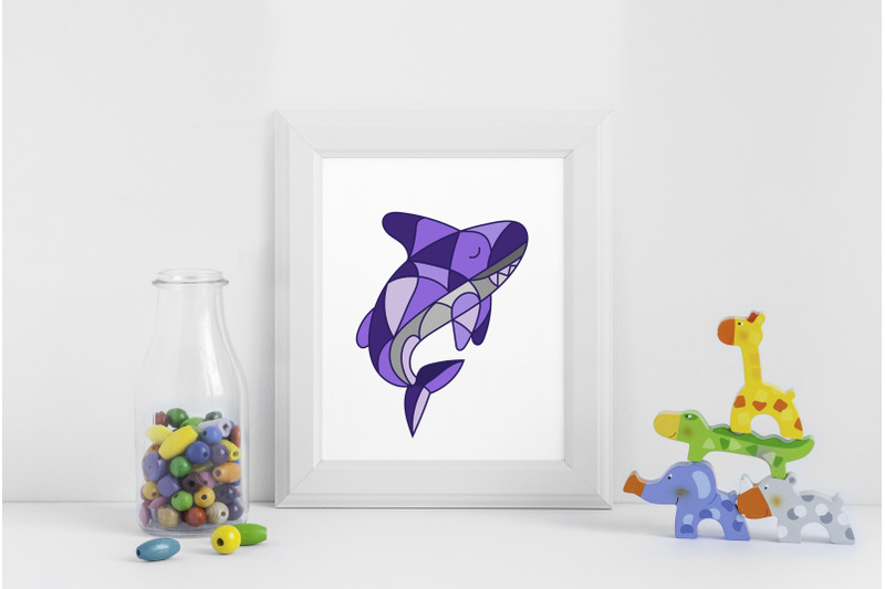 stained-glass-shark-sublimation-png-coloring-page