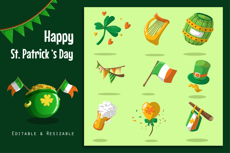 saint-patricks-day-label-and-sticker-set