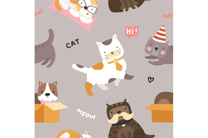 cat-pattern-cute-kittens-funny-playful-pets-seamless-vector-childish