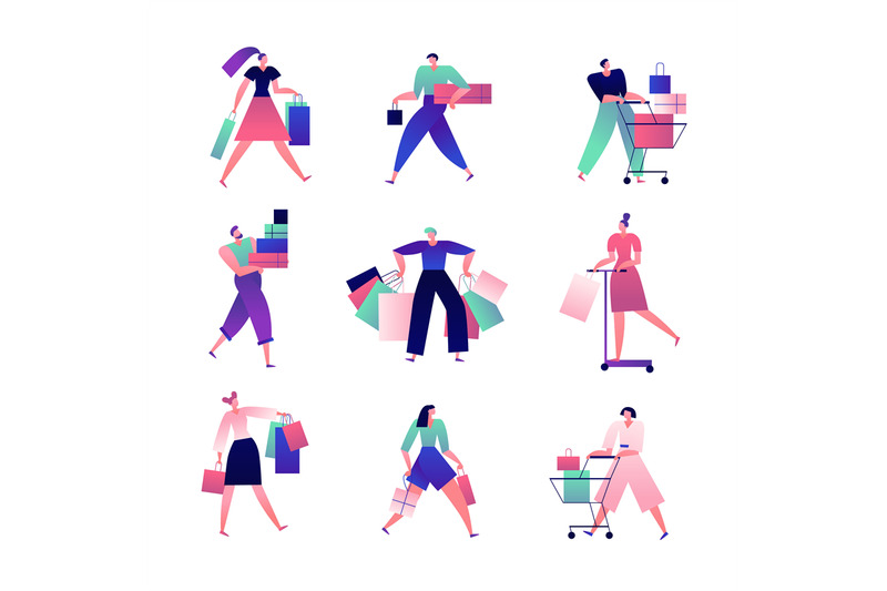 shopping-people-man-and-woman-with-shopping-bags-and-carts-make-lots