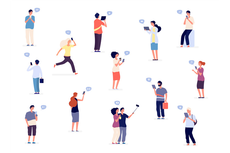 people-with-phones-vector-flat-characters-group-of-people-teenagers