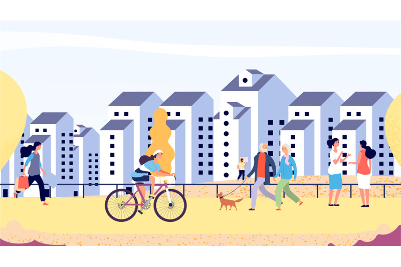 autumn-city-street-happy-people-in-new-district-vector-illustration