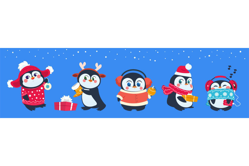christmas-penguin-funny-snow-animals-cute-baby-penguins-cartoon-char