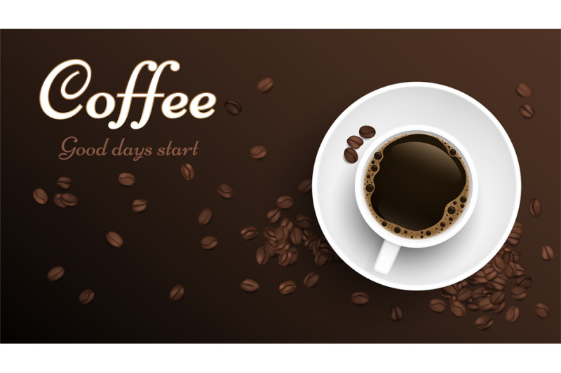 coffee-top-view-cup-realistic-cup-and-coffee-beans-banner-template-v