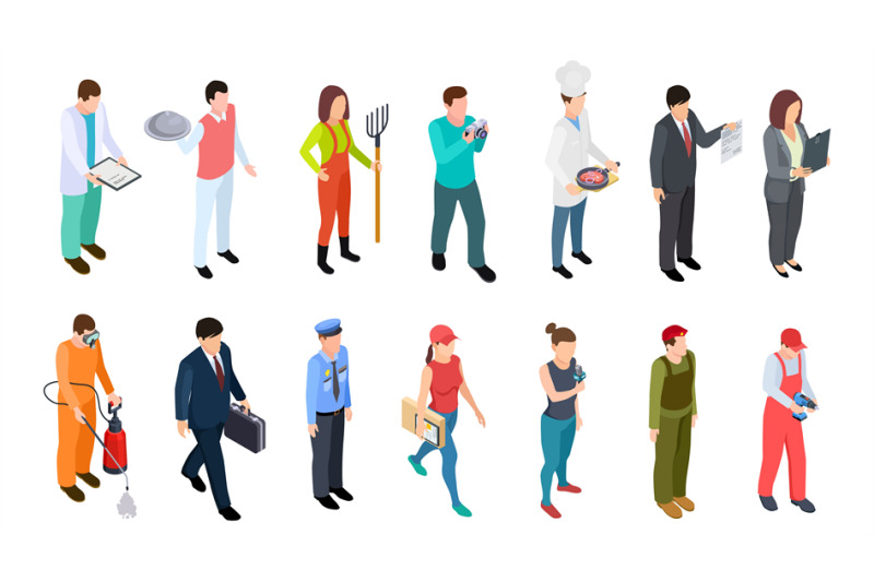 different-professions-isometric-professionals-vector-collection-3d-p