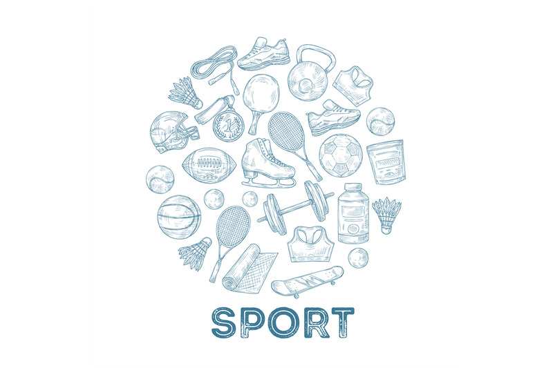 sports-equipment-background-sketch-medal-basketball-and-rugby-ball