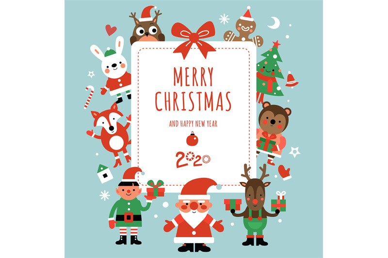 christmas-characters-card-santa-deer-and-fir-tree-rabbit-and-owl-wi