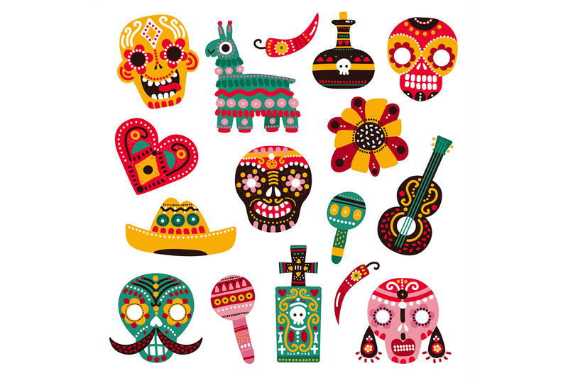 day-of-dead-decorative-skulls-guitar-and-sombrero-llama-and-hot-pep