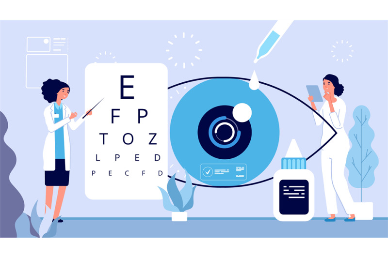 ophthalmology-illustration-ophthalmologist-checks-vision-vector-conce