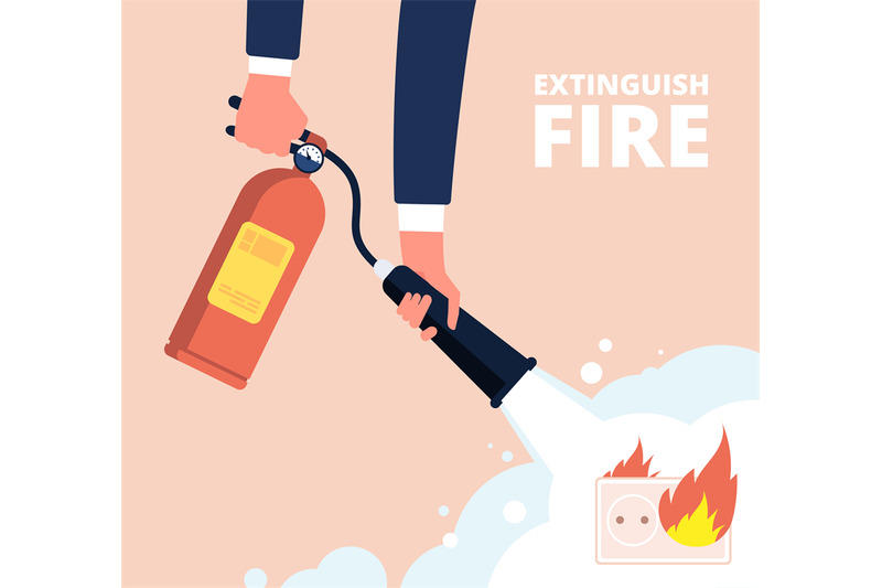 fire-extinguisher-and-electric-socket-fireman-extinguish-fire-wiring