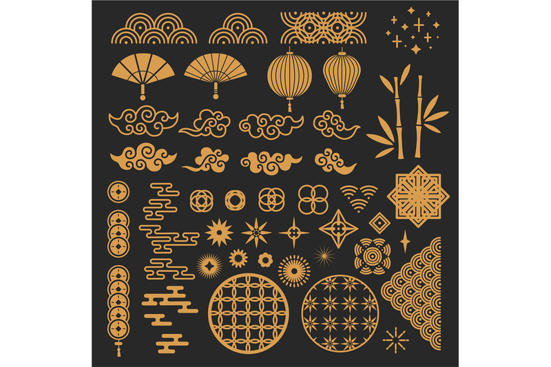 chinese-new-year-elements-golden-asian-traditional-pattern-cloud-and