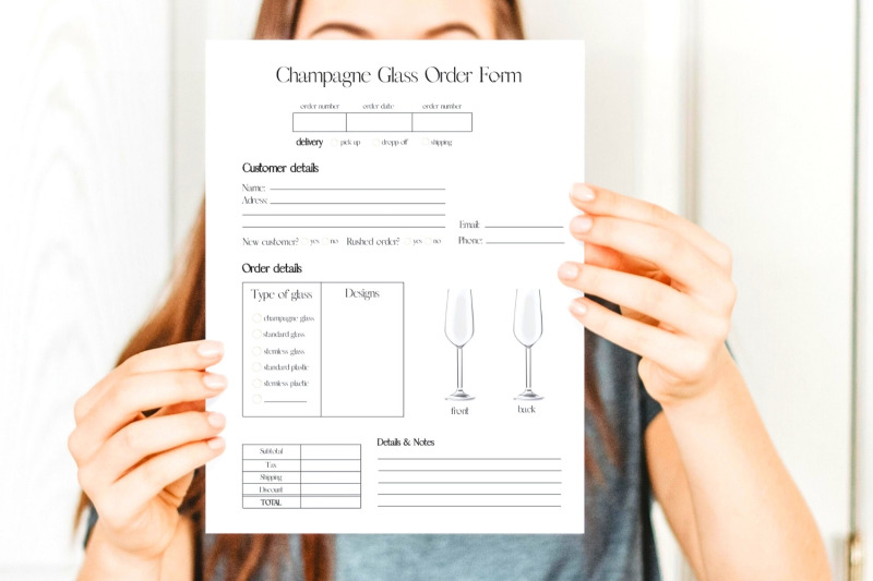 champagne-glass-order-form-template