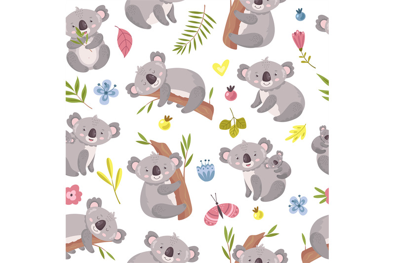 koala-seamless-pattern-cartoon-cute-australian-bear-texture-forest-a