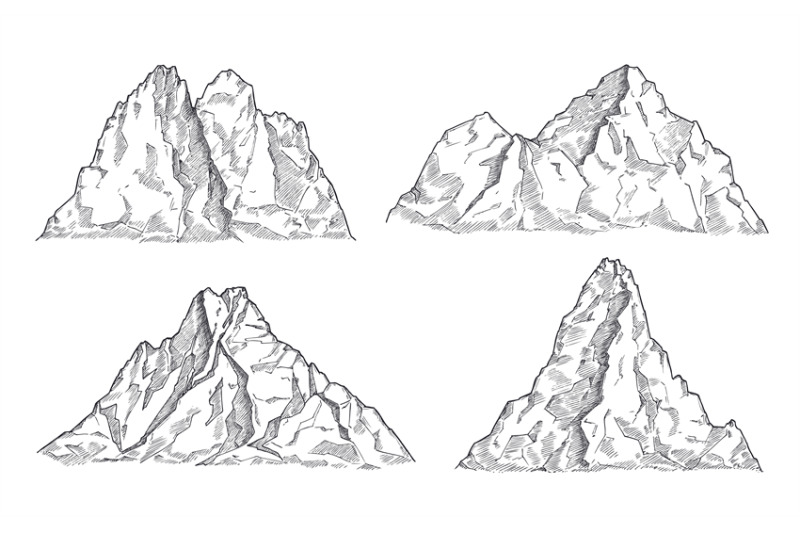 mountains-sketch-art-drawing-mountain-engraved-panorama-silhouette