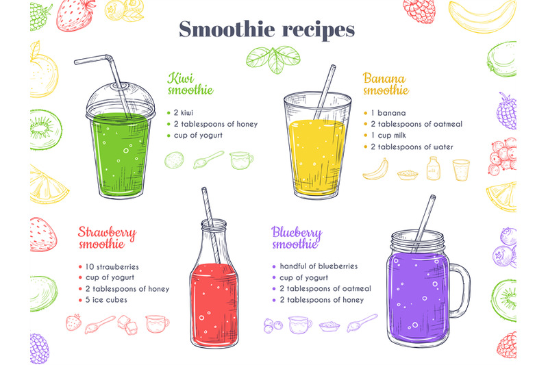 smoothie-recipes-green-healthy-shakes-detox-food-fruit-vegan-drinks