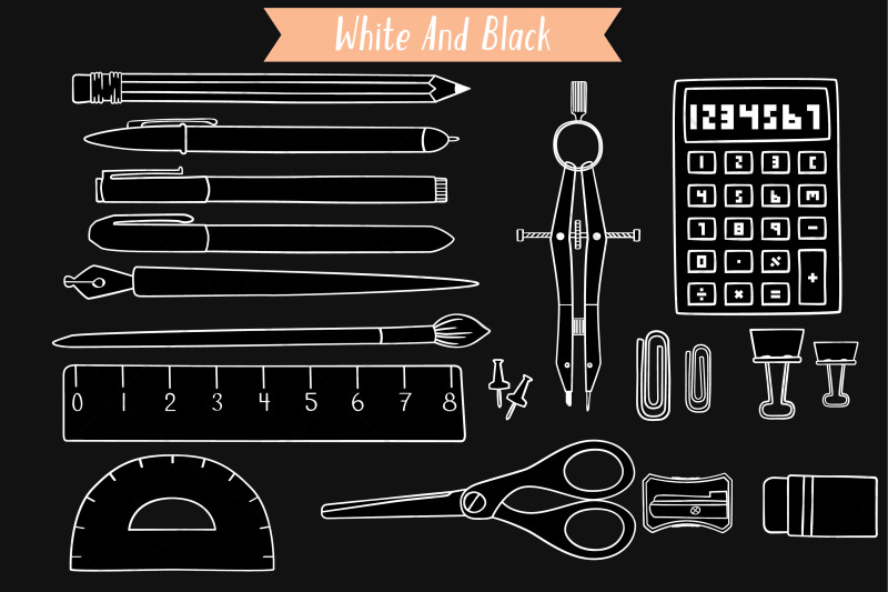 school-supplies-white-hand-drawn-stationary-office-doodles