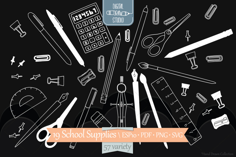 school-supplies-white-hand-drawn-stationary-office-doodles