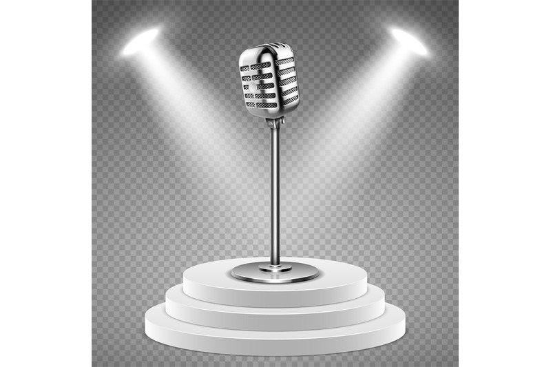 realistic-microphone-white-podium-for-stage-and-3d-mic-sound-studio