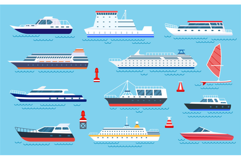 flat-ships-speed-boats-sea-transport-flat-cruise-yachts-sailboat-a