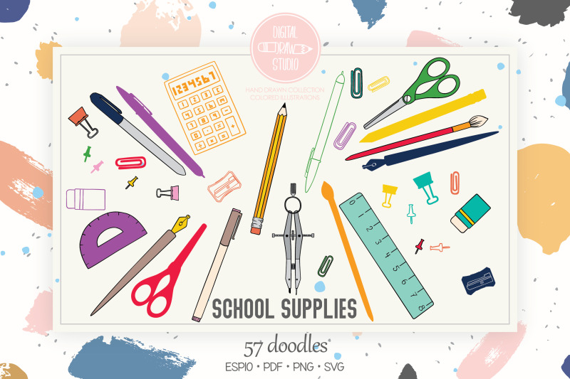 school-supplies-colored-hand-drawn-stationary-office-doodles
