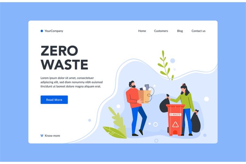 zero-waste-landing-page-e-waste-bin-vector