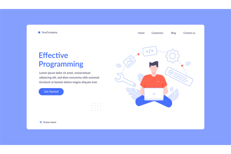 effective-programming-landing-page-vector-work-with-script