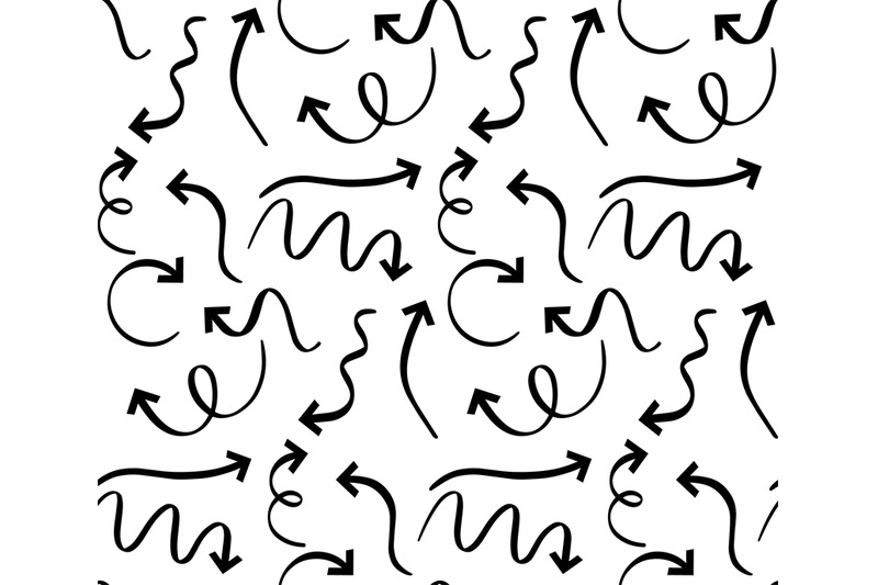 arrows-seamless-pattern-doodle-curved-arrow-handmade-texture-outline