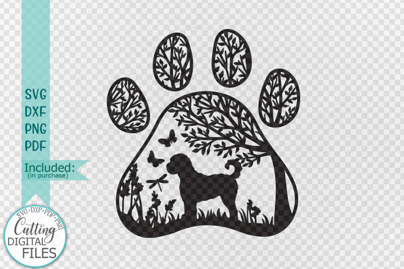 labradoodle-paw-dog-sign-svg-dxf-pdf-cut-out-template
