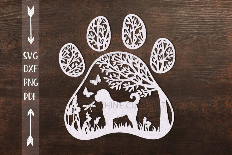 labradoodle-paw-dog-sign-svg-dxf-pdf-cut-out-template