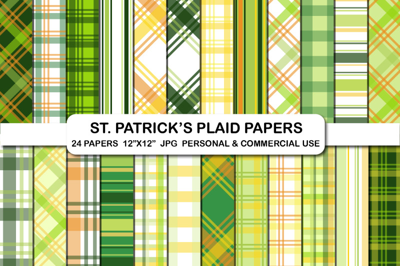 st-patricks-background-plaid-papers-set