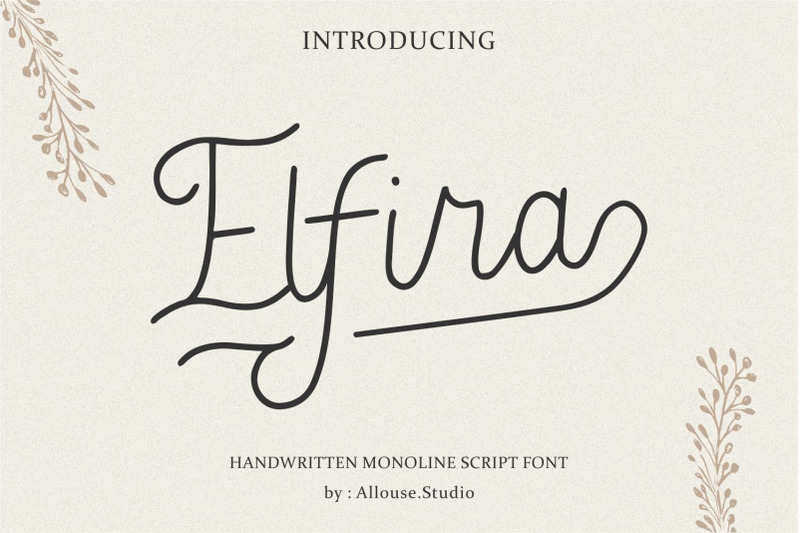 elfira-handwritten-monoline-script