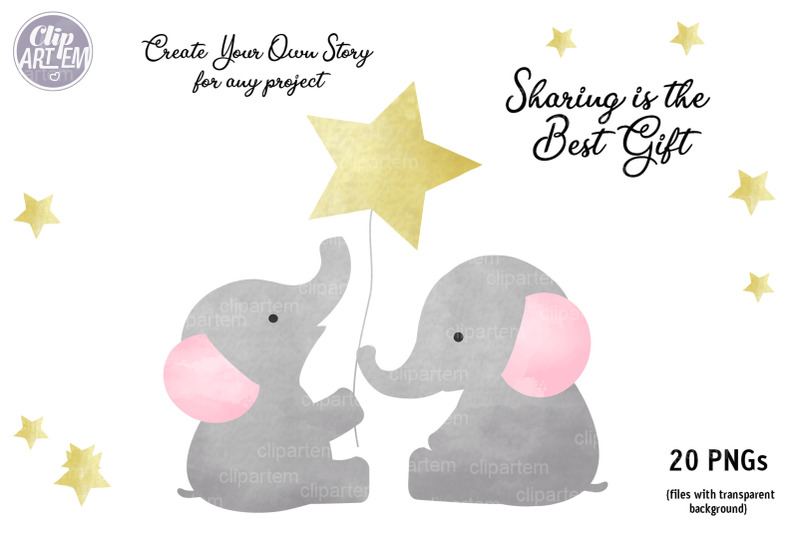 pink-gray-girl-baby-elephant-20-png-combo-elephant-bundle-clip-art