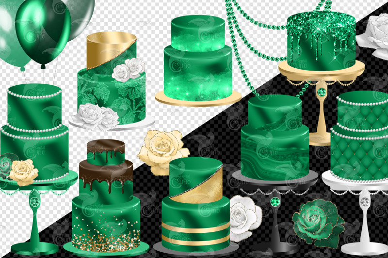 emerald-green-cakes-clip-art