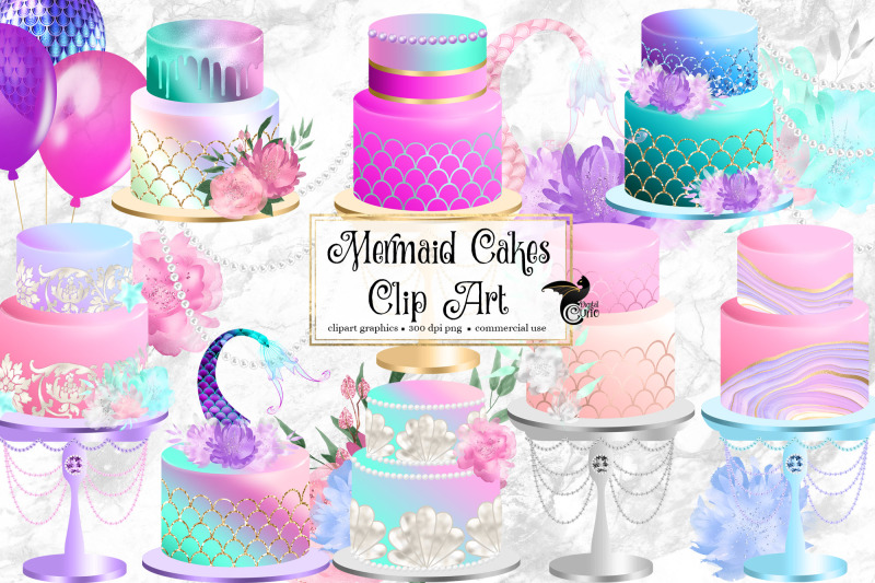 mermaid-cakes-clip-art
