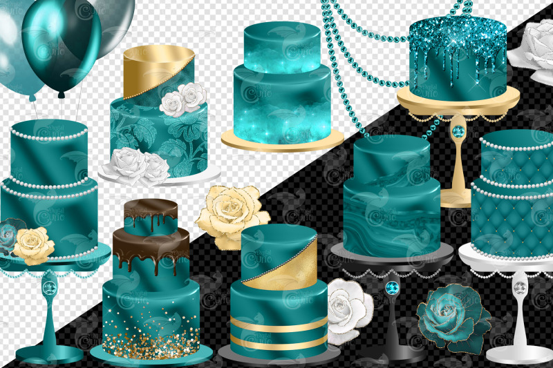 teal-cakes-clip-art