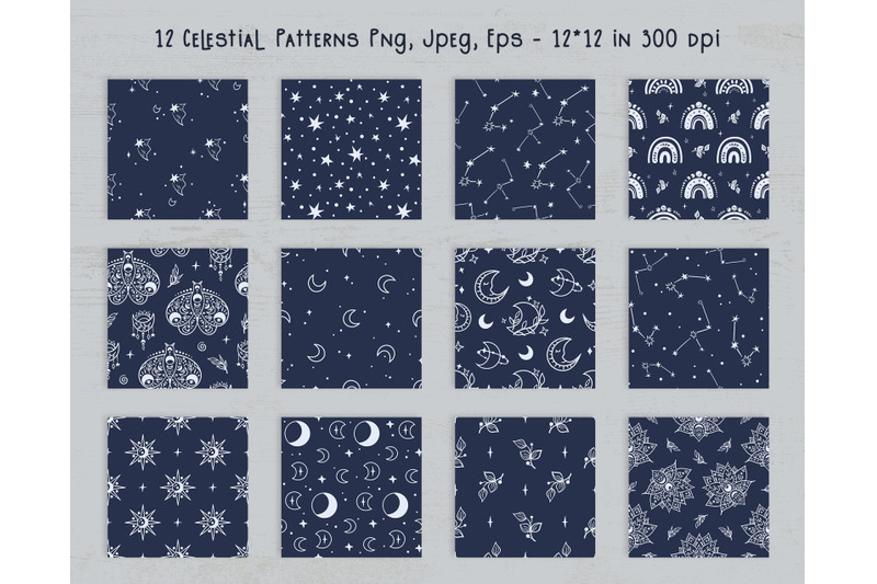 celestial-black-and-white-seamless-patterns