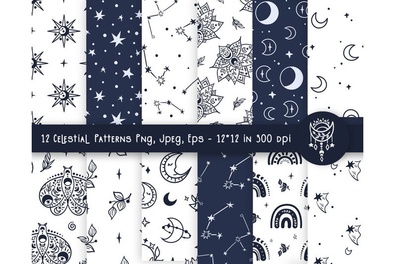 celestial-black-and-white-seamless-patterns