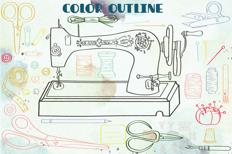color-sewing-doodles-hand-drawn-old-singer-machine-scissors-button
