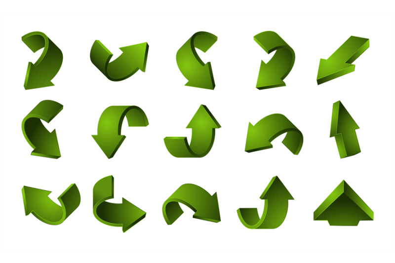 3d-green-arrows-set-vector-recycling-arrows-isolated-on-white-backgro