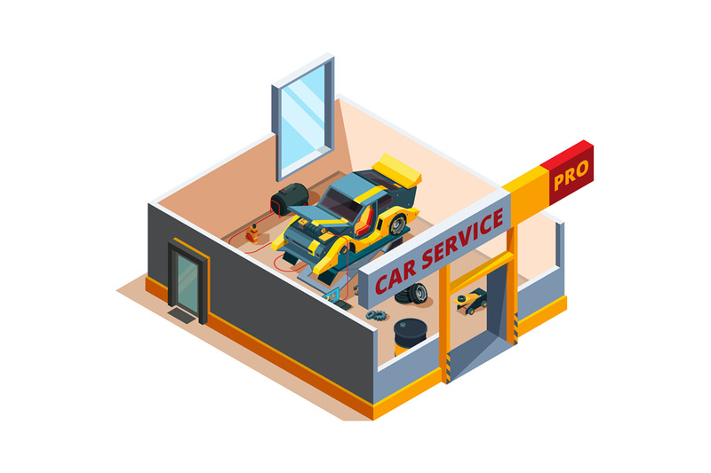 auto-service-isometric-car-garage-repair-details-cross-section-room-a