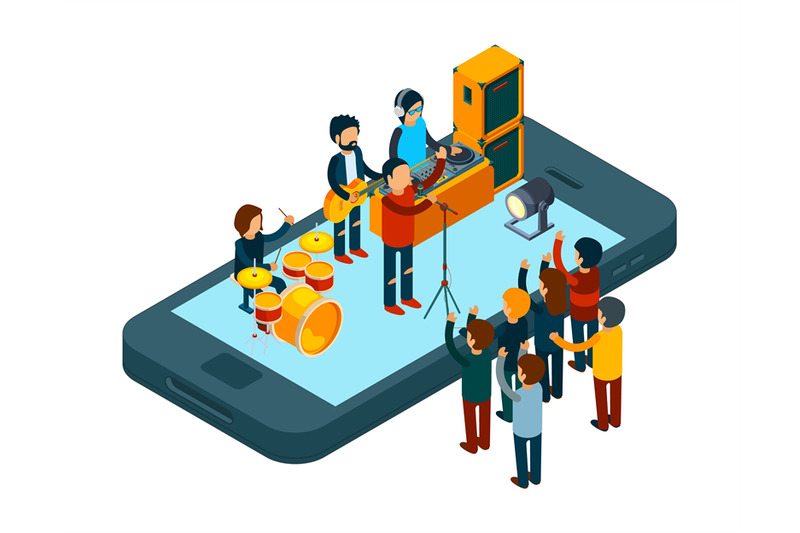 online-music-concept-music-app-for-smartphone-isometric-online-conce