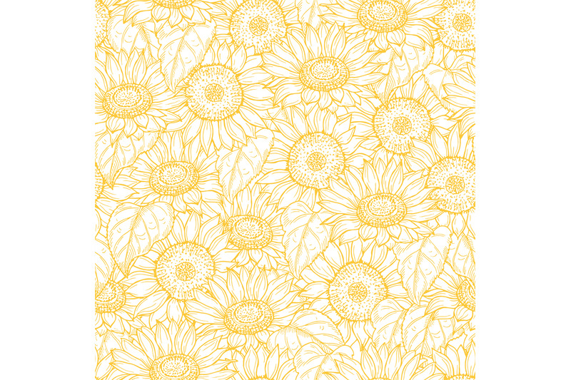 sunflower-seamless-pattern-vector-line-yellow-flowers-texture-backgro