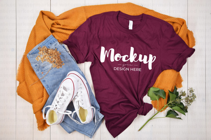 maroon-fall-t-shirt-mockup