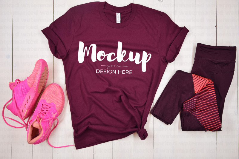 maroon-fitness-shirt-mockup