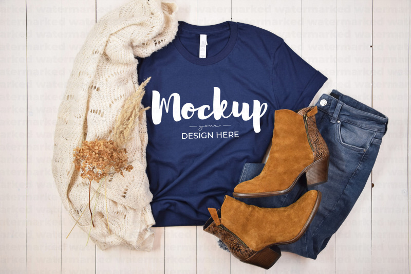 blue-shirt-mockup-with-boots