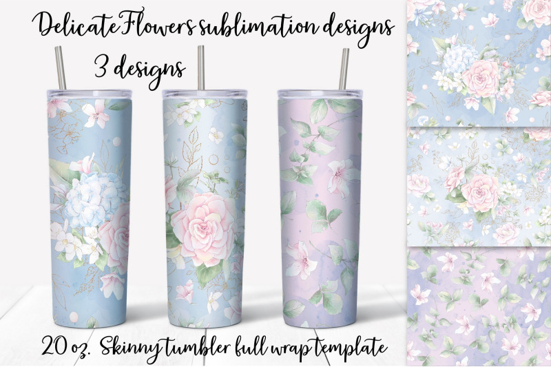 delicate-flowers-sublimation-design-skinny-tumbler-wrap-design