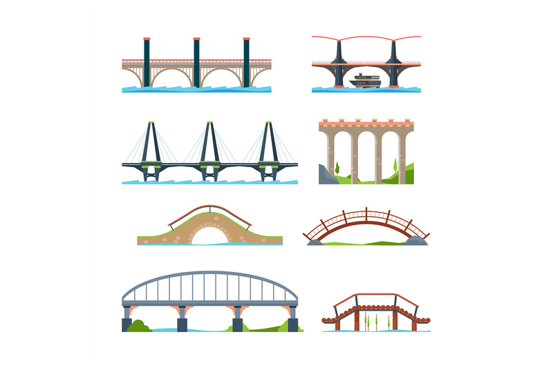 bridges-flat-architectural-urban-objects-bridge-with-column-or-aquedu