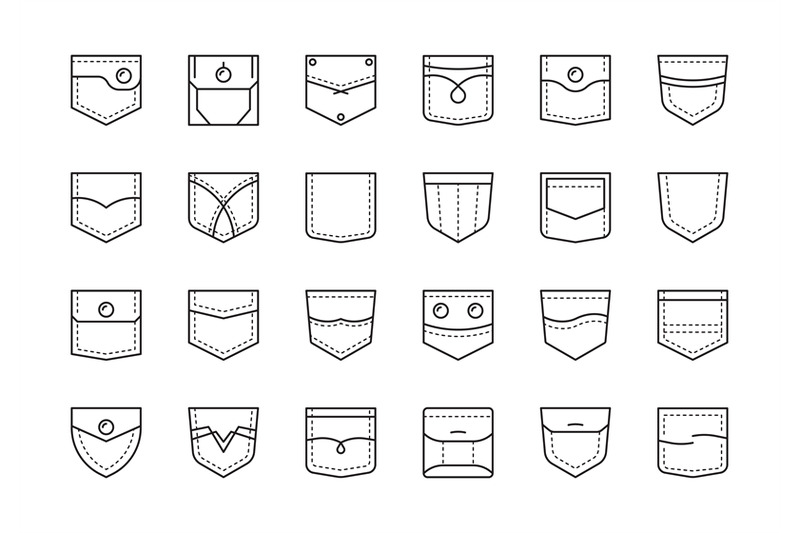 pocket-patches-textile-uniform-pockets-shapes-for-clothes-bag-vector