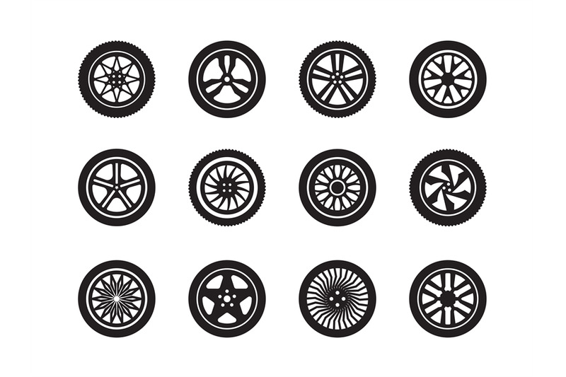 wheels-car-tire-shapes-transport-wheels-silhouettes-vector-vehicle-sy